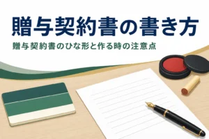 贈与契約書の書き方とひな形を解説する記事のアイキャッチ