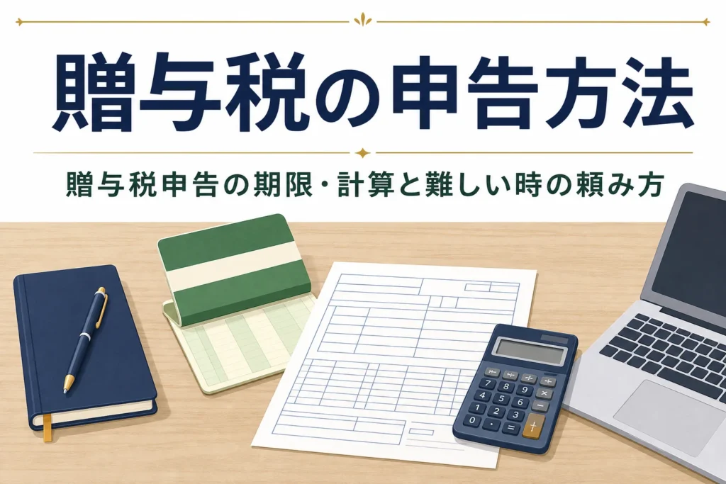 贈与税の申告方法と税理士に頼むべきケースを解説する記事のアイキャッチ